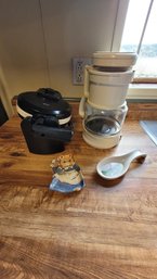 R2 Krups 10 Cup Coffee Maker, Oster Flip Waffle Maker, Two Spoon Rests