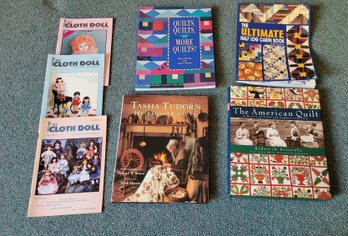 R12 Assorted Magazines And Books On  Quilting, Sewing, Crafting, Doll And Other Topics