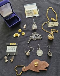 R1 Jewelry To Include A 925 Locket, Earrings, Pins, And An Additional Locket