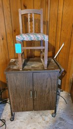 R5 Cabinet On Wheels And Wooden Chair