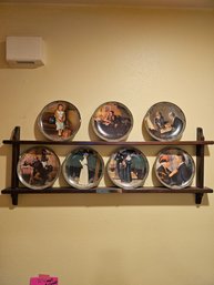 R4 Norman Rockwell Plate Collection With Plate Holder