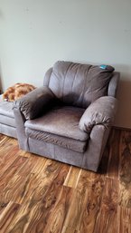 R4 Leather-like Chair, Ottoman, And Throw Pillow