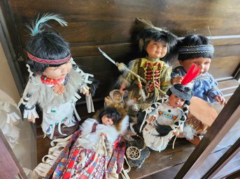 R4 Lot To Include Variety Of Native American Porcelain Dolls