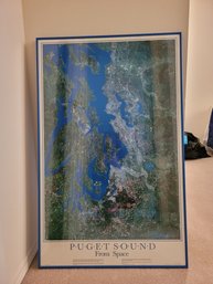 R17 Wall Art Framed  Image Of Puget Sound From Space