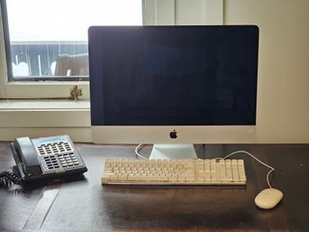 R10 IMac 21.5' Late 2012 Model With Mouse And Keyboard And Lucent 854 Four-Line Intercom Speakerphone Telephon