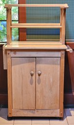 R2 Wheeled Wooden Bar Cart Kitchen, Microwave, Coffee Stand