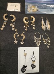 R6 Six Pairs Of Costume Earrings And Small Bags Of Earrings Backs