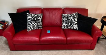 Leather Couch With Pillows