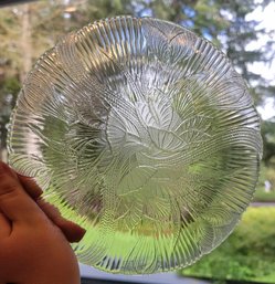 R4 Arcoroc France Canterbury Clear Etched Glass Dinner Plates And Bowl Set Of 6