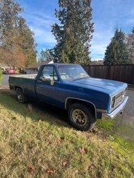 1985 Chevy C20 Pickup Truck Non Operational. Some Extra Parts Included.