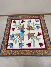 Handmade Red Blue And Green Quilt  Wall Decoration