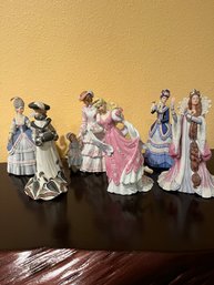 Six Lenox Porcelain 9 In. Dolls From Various Collections