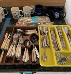 Silverware Collection And Mugs