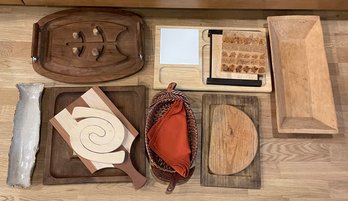 Collection Of Cutting Boards And Serving Trays