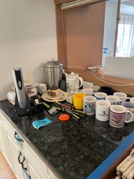 Mug Collection, Electric Wine Opener, And Miscellaneous Kitchen Items