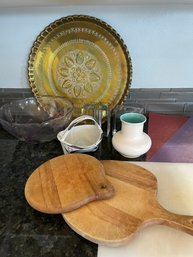 Unmarked Platter, Cutting Boards, Bowls, Lazy Susans, Vases