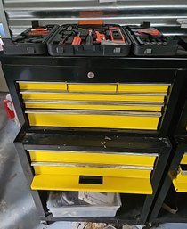 R0 Lot To Include Stanley Tool Chest, Tools, And Wall Hanging Items