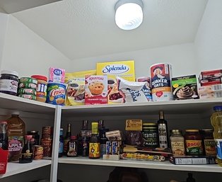 R12 Lot To Include Two Shelves Of Food/baking Items And Sauces/Oils