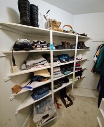 R9 Closet Of Men's Clothing, Shoes, Shoe Shining Supplies, Belts, And Hats