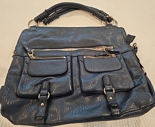 R3 Large Urban Expressions Navy Blue Hand Bag With Long Strap Attachment