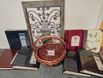 R1 Variety Of Photo Albums, Wall Art, Small Picture Frame, And Wicker Basket