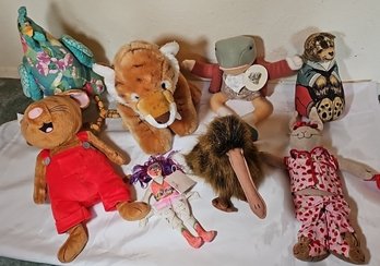 R1 Variety Of Stuffed Animals And Small Wicker Chair