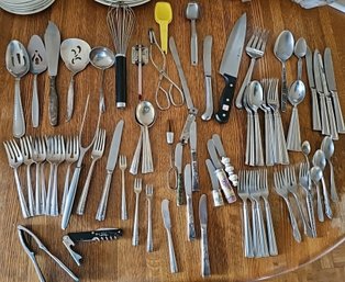 R8 Drawer Full Of Alvin Sterling Silverware And A Variety Of Other Brands With Kitchen Utensils