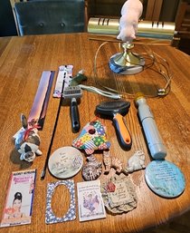 R7 Pet Lot Including Two Brushes, Pedi Paws Nail Dremel, Cat Toys And Cat Lamp