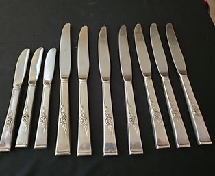 R8 Reed & Barton Mirrorstele Butter Knives With Sterling Handles