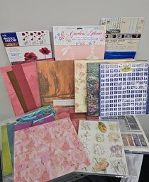 BNH Two Scrapbooks, Three Decorative Stencils, And Scrapbooking Supplies