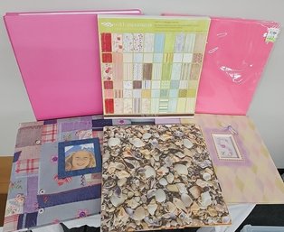 BNH Four Scrapbooks With Booklet Of Scrapbooking Paper And Individual 12inx12in Paper