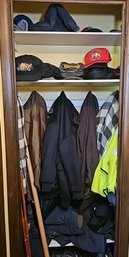 R1 Side Closet Full Of Jackets, Men's Shoes, Walking Sticks, Hats And More