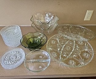 R1 Variety Of Glassware Including Decorative Bowls And Plates