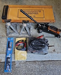 R0 Mechanic's Creeper, Two Jack Stands, Car Jack, Sears Battery Charger And More