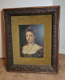 R6 Gossaert 'little Girl' Painting With Wooden Frame