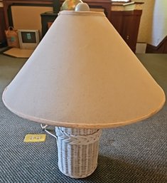 R1 Working Wicker Lamp. 2ft 2in H, Located Upstairs