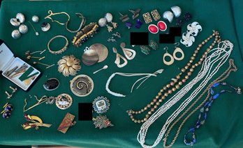 Costume Jewelry With A Few Sterling And Gold Filled Pieces