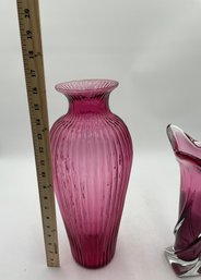 R1 Depression Glass Vase And Czech Glass Vase