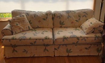 Floral Couch With Throw Pillows