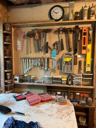 Multiple Hammers, Levels, Organized  Screws And Nails, Screw Bits, Chisel Set, Adjustable Wrenches, Staple Gun