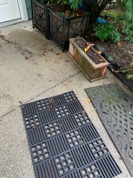 R0 Planter Box, Two Decorative Metal Planter Boxes, Assorted Outdoor Doormats