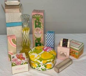 BNH Large Collection Of Avon Perfumes And Colognes To Include 1979 Anniversary Keepsake, Opalique Candlestick