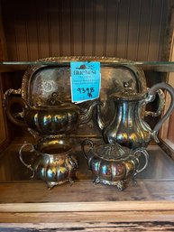 Community Silverplate 5 Piece Tea And Coffee Set Melon Pattern