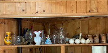 Vintage Amber Glass Vase, Josef Original Figurine, Tea Set, Round Candles, Small Canister Set, Glass Vases