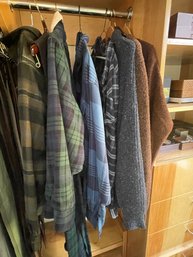 Mens Shirts, Flannels, Shorts, Pants, And A Robe