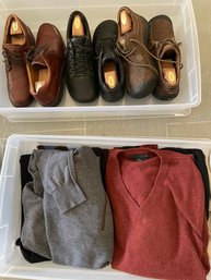 Mens Shirts, Sweaters, And Shoes Of Various Brands