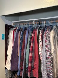 R7 Assortment Of Mens Long Sleeve Shirts, Dress Shirts, Flannels, Mostly Size Large