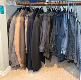 R7 Variety Of Mens Suit Jackets And Coats Size Large, Dress Pants And Jeans Size 38x30
