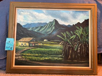 R11 Irma Gaines Painting On Canvas. Signed. Frame Is 31.25in X  25.5in.