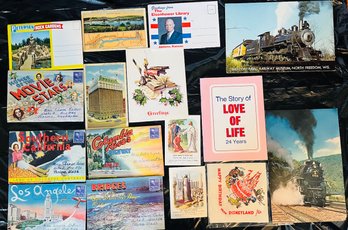 R10 Vintage Postcard Lot Disneyland, California, Railway Museum, Eisenhower